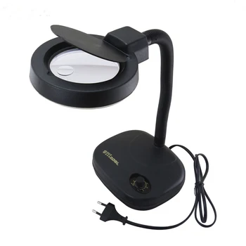 Eletrônico lupas de Mesa Lâmpada de lente de aumento Luzes LED 5X/ 10X com Brilho Ajustável e Altura