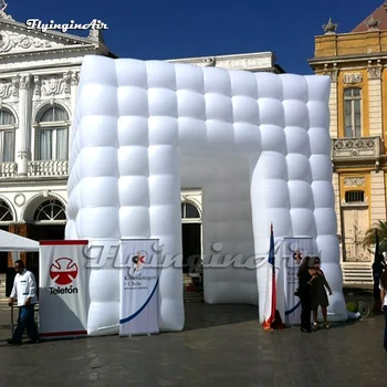Exterior Branco Grande Publicidade Inflável Letreiro Barraca Portátil Casa De Cubo Com 2 Portas Para A Exposição