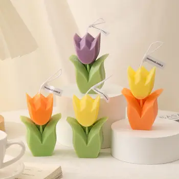 Feriado De Ano Novo Decoração Presente Coreano Tulip Velas De Cera De Soja Diy Artesanais Velas Perfumadas Fragrância Presente Velas Flor Da Vela