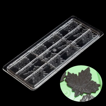 Folha de bordo em forma de chocolate molde plástico para Sabonete Doces Pirulitos, de confecção do Molde,Panificação e Pastelaria Ferramentas de 8pcs