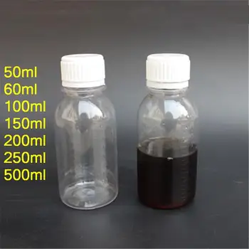 Frete grátis 150/200/250/500ml Anti-roubo de tampa transparente garrafa de plástico PET atacado amostra de líquido da garrafa garrafa subpacote