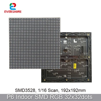 Frete grátis SMD3528 P6 RGB Full Color 192x192mm 32x32Pixels de Led Indoor Matriz de Exibição do Painel do Ecrã