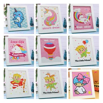 Fácil 5D Diamante Kit Pintura para Crianças, Iniciantes Completo Broca Pintura do Número de Kits de Bordado do Ponto de Cruz, Artesanato Kits