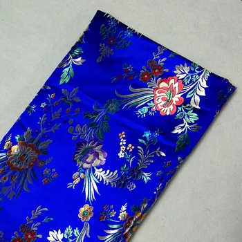 Graciosa Azul Colorido de Flores Desabrochando Jacquard Brocado Tecido 50x72cm Jacquard Vestuário Traje de retalhos de tecido Estofos