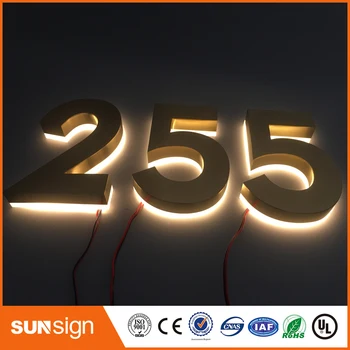 H 35cm Factory Outlet Exterior retroiluminado de aço inoxidável LED 3D carta de sinalização shopfront