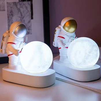 Homhi Astronauta Noite de Lua Lâmpada de Luz Led Veilleuse Enfant Crianças Linda Decoração do Quarto Cosmos Dom Crianças Bateria HNL-114