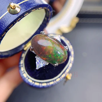 Influenciador anel Natural opal ring aluna simples ins de moda de personalidade abertura ajustável acessórios