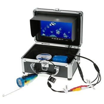 Inventor dos peixes de Cabo de 15M HD 1000TVL Subaquática de Gelo de Pesca de Câmara de 7 Polegadas do Monitor 12Pcs LED Branco Luzes