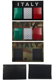 Itália Bandeira Patches Emblemas Emblema Reflexiva militar 8cm de Gancho e Loop Tático Bandeira Nacional de estados