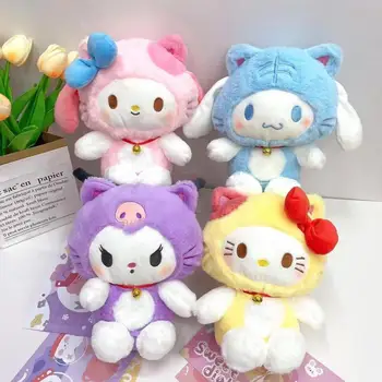 Kawaii Sanrio Hello Kitty Kuromi Minha Melodia Cinnamoroll Cartoon Brinquedo de Pelúcia Boneca Feminino Coração Doce e Bonito Apaziguar A Boneca de Presente