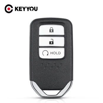 KEYYOU Carro Smart Remote Chave de Caso 3 Botões HON66 Fob Sem Inserir a Chave de Substituição de Shell Para o Honda City Jazz XRV Venzel VFC
