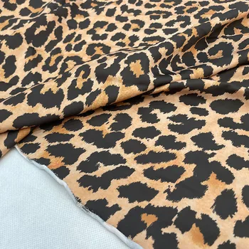 Leopard Impresso Tecido de Cetim Marca Noite de Vestuário de Moda Camisa de Tecidos de Pano para Vestir Por Metro de Costura Alibaba Expressar