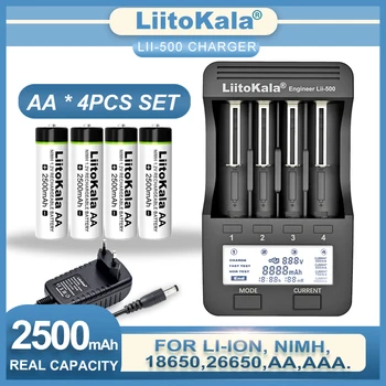 Liitokala Lii-500 Carregador de 1,2 V AA 2500mAh Ni-MH Bateria Recarregável Para a Temperatura de Arma de Controle Remoto de Rato de Brinquedo as Baterias