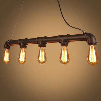 luminária de 5 cabeças de Água tubos de Ferro luzes pingente loja de roupas Café, bar, sala de estar, restaurante personalidade