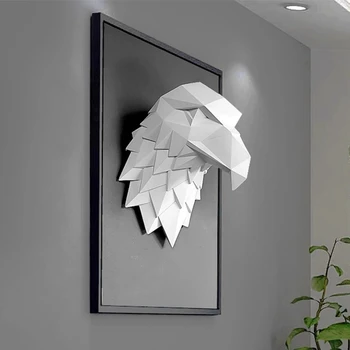 [MGT]3D águia de cabeça de estátua decoração home do animal abstrato escultura de parede decoração de suspensão estátua sala de murais, arte artesanato