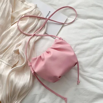 Mini Nuvem Saco de Mulheres Premium da Bolsa de Ombro Novo Nicho de Moda Design Messenger Bag Fêmea Fêmea Selvagem Candy Color Bag
