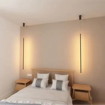Moderno e Minimalista Linha LED luzes Pingente pendurado Quarto de Cabeceira Moderna sala de estar iluminação de decoração de Geometria luminárias