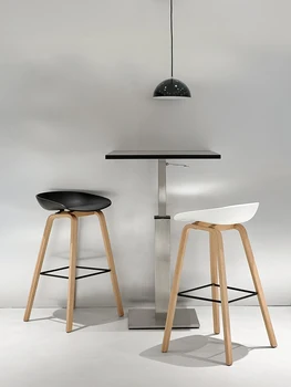 Moderno, simples, de madeira maciça bar cadeira Nórdicos criativo tamborete de barra de cadeira alta fezes família frente cadeira de escritório cadeira alta