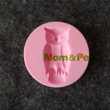 Mom&Pea 1214 Frete Grátis Coruja Molde de Silicone, a Decoração do Bolo Fondant de Bolo 3D Molde de qualidade Alimentar