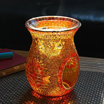Mosaico de Vidro de Óleo de Gravador de Suportes de Vela, Chá, Luz da Noite Titulares de artesanato Presentes para Decoração de Casa de Decorações do Partido