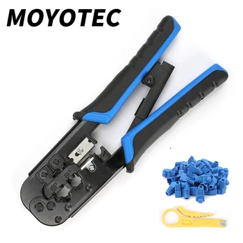 MOYOTEC Multifuncional Mini Pinça de Dobramento de Auto-Ajuste de Isolamento Alicate Descascador de Fios Catraca Fio Grampo Ferramenta de Mão Azul