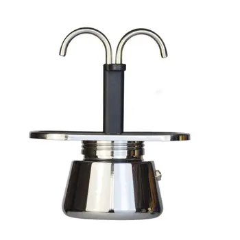 Máquina de Café italiana de Tubulação Dual Moka Pote 100ml de Aço Inoxidável para preparar Chá e café Moka Potes Mini Domésticos Mão preparar Café Panela Presentes