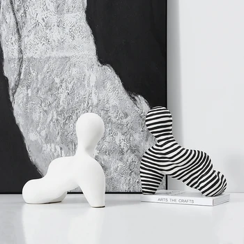 New Nordic Moderno, Minimalista, Em Branco E Preto Zebra Textura Mate Cerâmica De Decoração Para A Decoração Home Acessórios