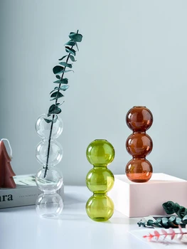Nordic design criativo bolha vaso de vidro terrário sala de estar vaso de flor hidroponia sistemas de garrafa de vasos de decoração de casamento