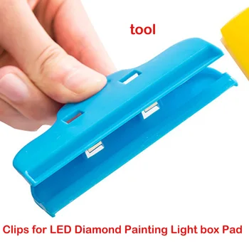 Novo diamond ferramenta de pintura LED bordado de diamante lâmpada clip clip de papel DIY 5D pintura de acessórios de ponto cruz accessories10pcs