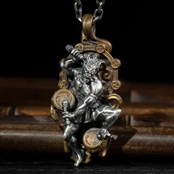 Novo estilo retro Criatividade Ksitigarbha Guanyin Amuleto Pingente Colar da Jóia do Zodíaco Ano Amuleto Sutra do Coração Accessoriesa