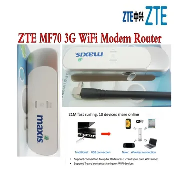 Novo Original Desbloquear HSPA+ 21.6 Mbps ZTE MF70 3G USB Modem sem Fio 3g plus da antena