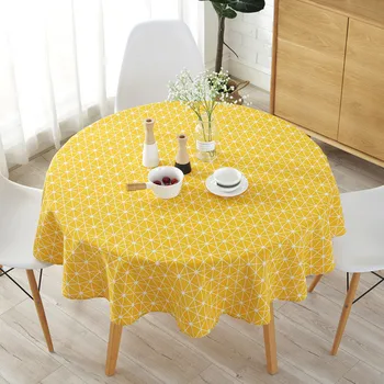 O algodão e o linho mesa redonda cor de linho de algodão e linho impresso toalha de mesa toalha de mesa de centro para sala de estar