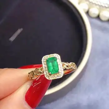 O melhor Presente para sua Esposa Natural e Real esmeralda anel de prata 925 jóias Para homens ou mulheres, proposta anel