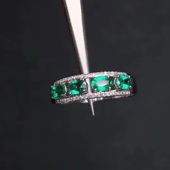 Original esmeralda Natural anel frete Grátis 925 pedra preciosa da prata esterlina jóias Finas