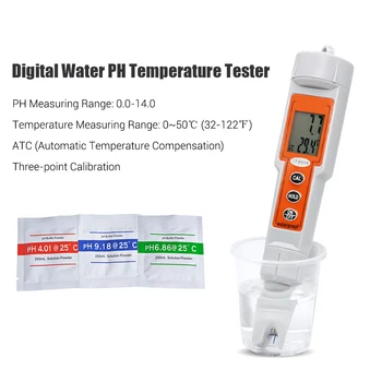 Ph de digitas Medidor da Qualidade da Água Monitor de LCD de Água PH Testador com ATC Acidez Alcalinidade Testador de Medidor de Temperatura de medição do medidor