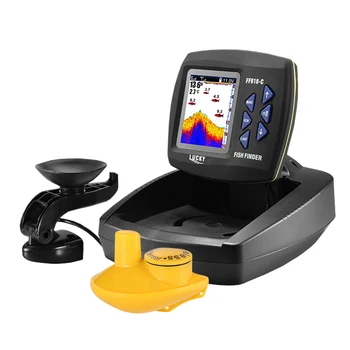 Portátil Fish Finder Wireless Sensor Sonar Pesca medidor de Profundidade Locator Localizador com Fio do Transdutor de Barco, Caiaque de Pesca