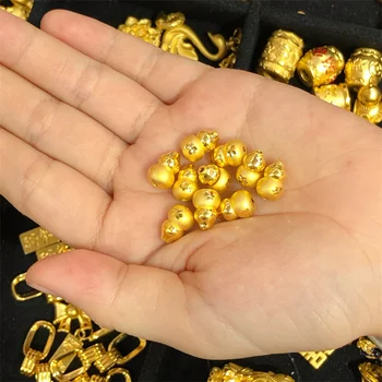 Pura 999 24K de Ouro Amarelo Esferas de Mulheres 3D Ouro Cabaça Esferas de 1pcs de 0,55 g