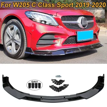 Pára-Choque Dianteiro Lip Spoiler Lado Divisor De Defletor De Body Kit Para A Mercedes Benz W205 Classe C C300 Esporte 2019-2020 Acessórios Do Carro
