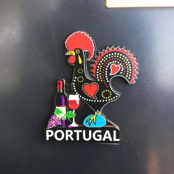 QIQIPP Criativo de madeira, magnético frigorífico adesivos de Portugal de marco galo