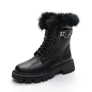 Sapatos De Inverno Mulheres Botas De Pele De Coelho Plataforma Quente Luxuoso Sapatos Do Estilo De Coreia, De Neve Botas Moda Inverno Tornozelo Botas Botas