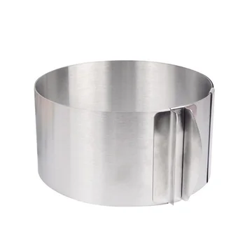 Schnesland de Aço Inoxidável Ajustável Sobremesa Ring 3D Rodada Bolo de Moldes de Ferramentas de Cozinha