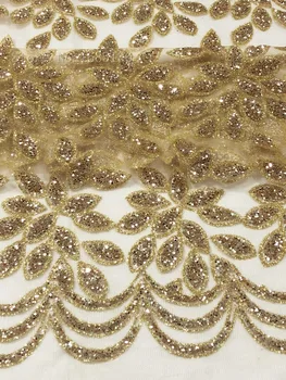 shinning (5yards/pc) de ouro colei glitter Africano francês net laço de tecido para o vestido lindo design