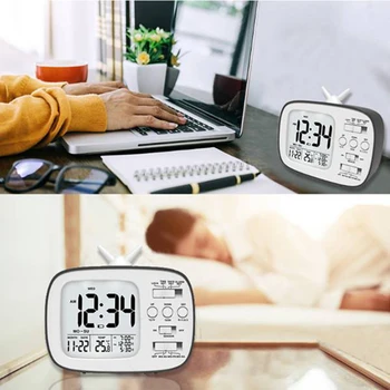 Simples Relógio Eletrônico Fotossensível Inteligente Relógio Criativo Relógio Despertador Retro Três Relógio Despertador Preto