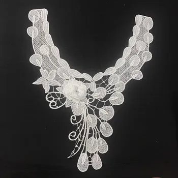 Tamanho comum de poliéster bordado de guipure gola apliques,bordados, decoração gola,XLF171228C