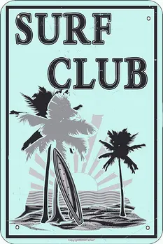 Tarika Surf Club Retrô Estanho 20X30 CM de Decoração, Artesanato Sinal para a Casa de estanho cartaz