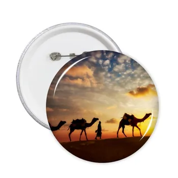Todo o Caminho para a rota da Seda, de Camelo no Deserto Pinos Redondos Emblema do Botão de Vestuário, Decoração Presente 5pcs
