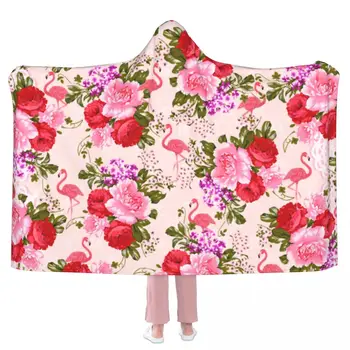 Tropical Barroco Floral Cobertor Vintage Cor-De-Rosa As Rosas Soft Barato Com Capuz Colcha De Lã Macio Toalha De Piquenique