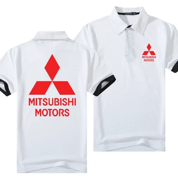 Verão Novo Lapela Dos Homens Do Polo De Algodão Mitsubishi Motors Logotipo Da Marca De T-Shirts Casual Respirável Manga Curta 5 Cores
