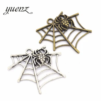 YuenZ 3pcs Antigo, de cor Prata Banhado a Teia de aranha Pingente Charme apto a Fazer Pulseiras Jóia Acessórios DIY 50*43mm D930