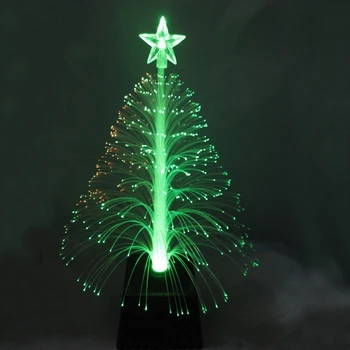 Árvore de natal Pequena Mudança da Cor de Luz Mini Lâmpada Merry Xmas Gifts Interior Flameless LED Mudança da Cor do Adesivo LX0E